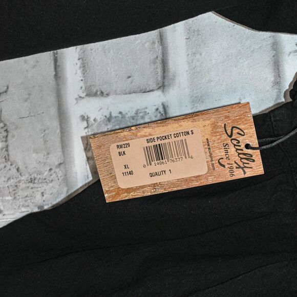 Scully Men's Banded Sleeve Old West Shirt in Black Peruvian Cotton size XL - Picture 4 of 9